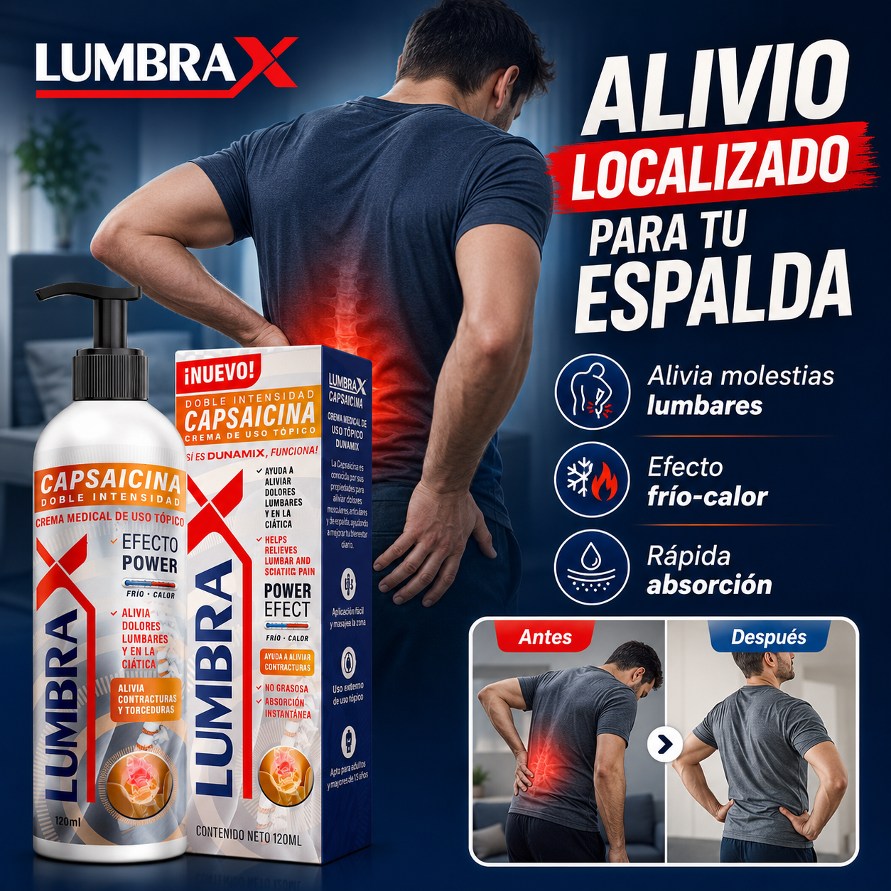 LumbraX: recupera comodidad en tu espalda desde la primera aplicación