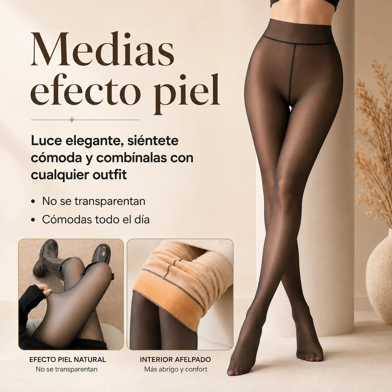 Piernas estilizadas al instante, sin que se transparenten