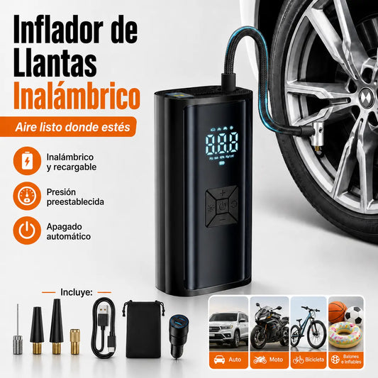 Inflador de Llantas Inalámbrico | Recupera la presión donde estés y continúa tu camino 🚗
